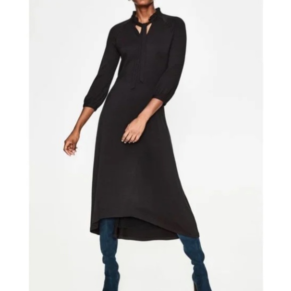 Boden Rosa Tie Neck Midi Dress - Picture 2 of 8